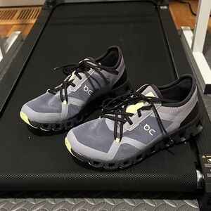 On Running Women's Athletic Shoes in Gray with Neon Yellow Accents